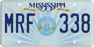 MS license plate MRF338
