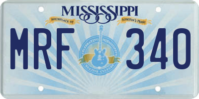 MS license plate MRF340