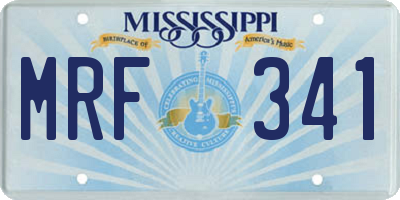 MS license plate MRF341