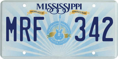 MS license plate MRF342