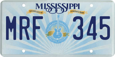 MS license plate MRF345