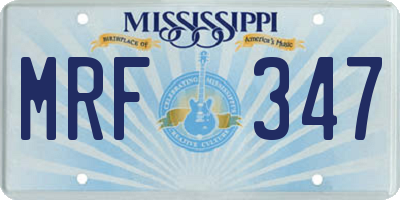 MS license plate MRF347