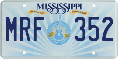 MS license plate MRF352