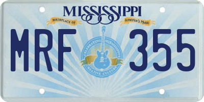 MS license plate MRF355