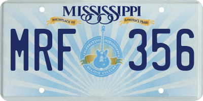 MS license plate MRF356