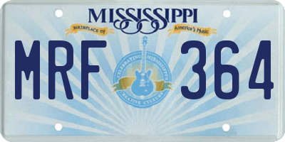 MS license plate MRF364
