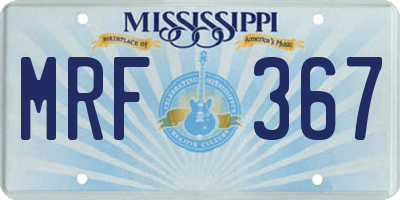MS license plate MRF367