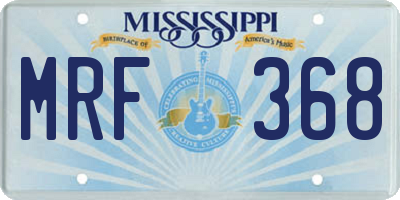 MS license plate MRF368