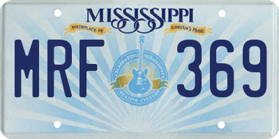 MS license plate MRF369