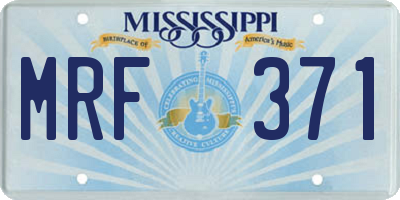 MS license plate MRF371