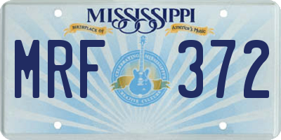 MS license plate MRF372