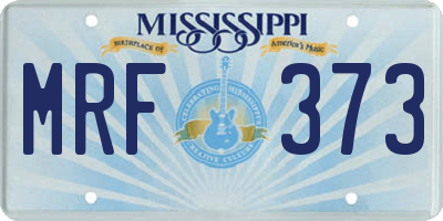 MS license plate MRF373