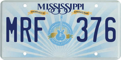 MS license plate MRF376