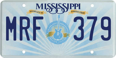 MS license plate MRF379