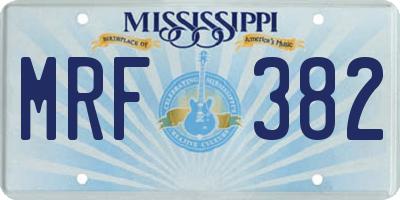 MS license plate MRF382