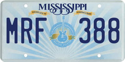 MS license plate MRF388