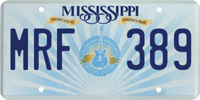 MS license plate MRF389