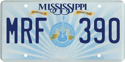 MS license plate MRF390