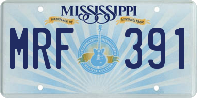 MS license plate MRF391