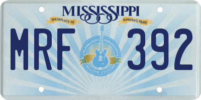 MS license plate MRF392