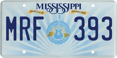 MS license plate MRF393
