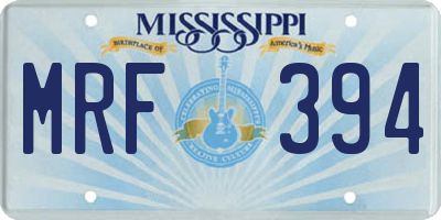 MS license plate MRF394