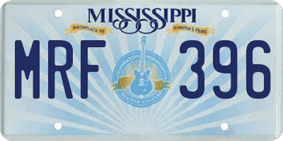 MS license plate MRF396