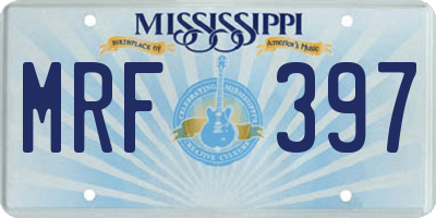 MS license plate MRF397