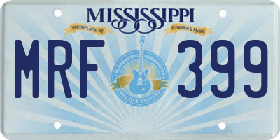 MS license plate MRF399