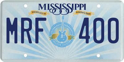 MS license plate MRF400