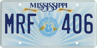 MS license plate MRF406