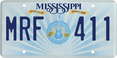 MS license plate MRF411