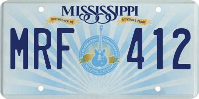 MS license plate MRF412