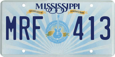 MS license plate MRF413