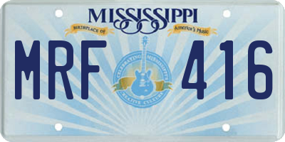 MS license plate MRF416