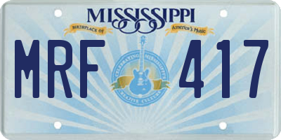 MS license plate MRF417