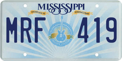 MS license plate MRF419