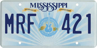 MS license plate MRF421