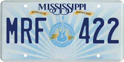 MS license plate MRF422
