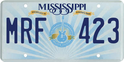 MS license plate MRF423