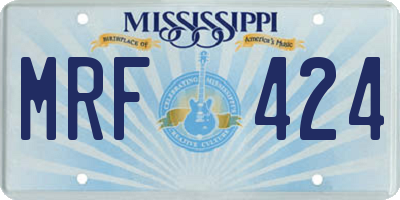 MS license plate MRF424