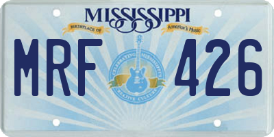 MS license plate MRF426