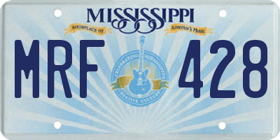 MS license plate MRF428