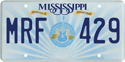 MS license plate MRF429