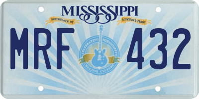 MS license plate MRF432