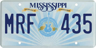 MS license plate MRF435