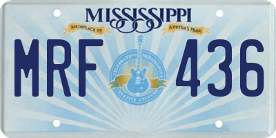 MS license plate MRF436