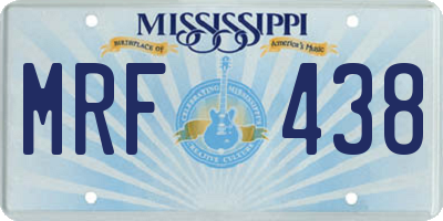 MS license plate MRF438