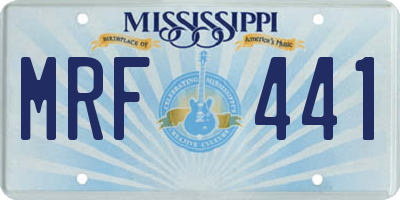 MS license plate MRF441