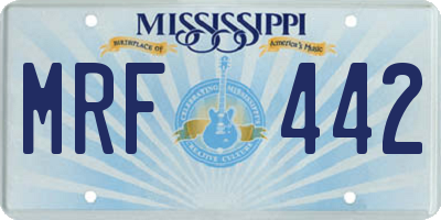 MS license plate MRF442